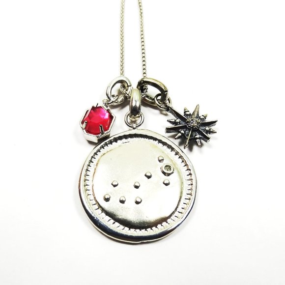 KENDRA SCOTT Scorpio Rhodium Plated Pendant with Charms Long Necklace - Picture 1 of 4